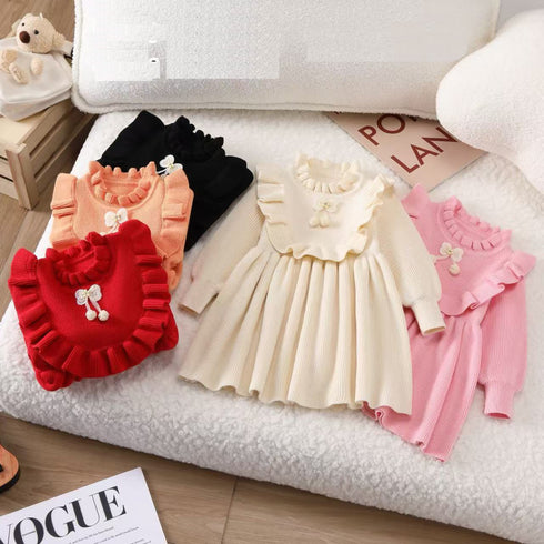 Baby Girls Formal Woolen Frock For Winter 16848