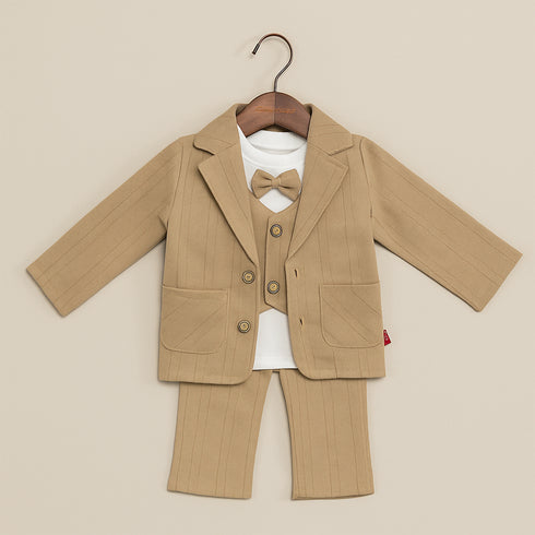 Baby Boys 4Pc Formal Suit Set – Coat, Waistcoat, Shirt & Pants 16802