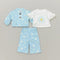 Baby Girls 3pc Suit Set Long & Short Sleves Shirt With Trouser & Sun Glasses 16859