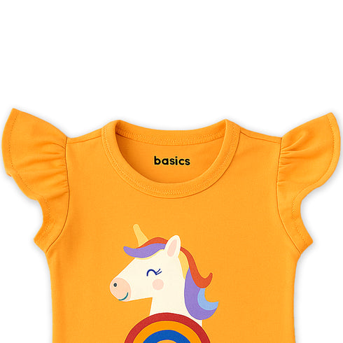 Baby Girls Suit Cotton Rich T-Shirt With Shorts Set 16472