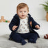 Infants 3Pc Suit Puffer Hoodie With Cotton Bodysuit & Trouser For Winter Set 17182
