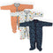 Basics Romper Set Pack Of 3 Cozy Sleep suits 0-24M Dino 15555