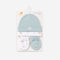 Baby Cap and Mitten Set Green White Printed Embroidered