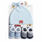 Baby Caps and Socks Set Blue Vehicles