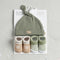 Baby Caps and Socks Set Green Jungle