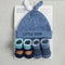 4Pc Baby Caps and Socks Set Purple White Little Star