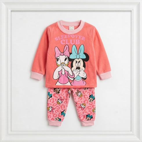 Fleece Pink Minnie Mouse Sweatshirt and Trouser Set for Toddler Girls 2–7 Years