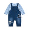 Baby Boys Dangri Suit Shirt With Dungaree 16803