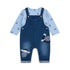 Baby Boys Dangri Suit Shirt With Dungaree 16803