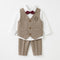 Brown and White Tweed Formal Suit for Toddler Boys 2–6 Years