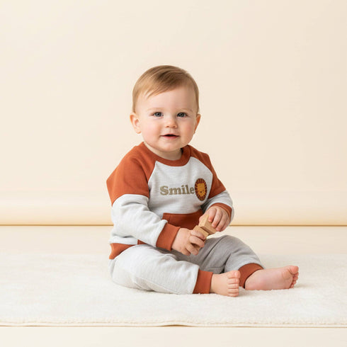 Baby Boys Exclusive Winter Suit Set Fleece Sweatshirt & Trouser 17451
