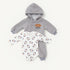 Infants 3Pc Suit Puffer Hoodie With Cotton Bodysuit & Trouser For Winter Set Unisex 17182