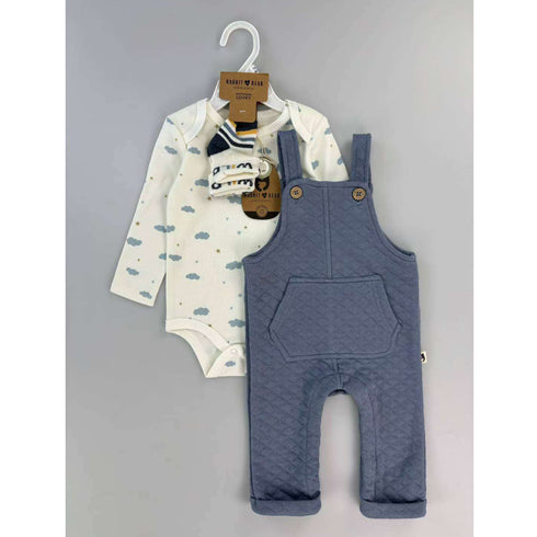 Baby Boys Dangri Suit Bodysuit With Dungaree & Pair Of Socks 16830