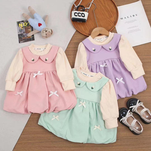 Baby Girls Formal Pink Frock For Winter 16709