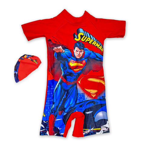 Kids Superman Character Activefit Swimming Costume 16363