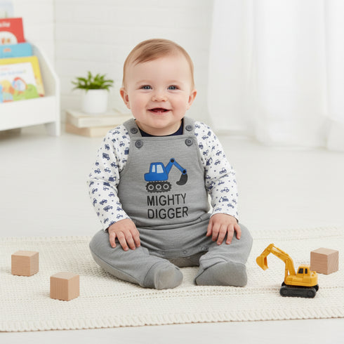 Basics Baby 2pc Suit Set Dangri With Long Sleeves Bodysuit 17131