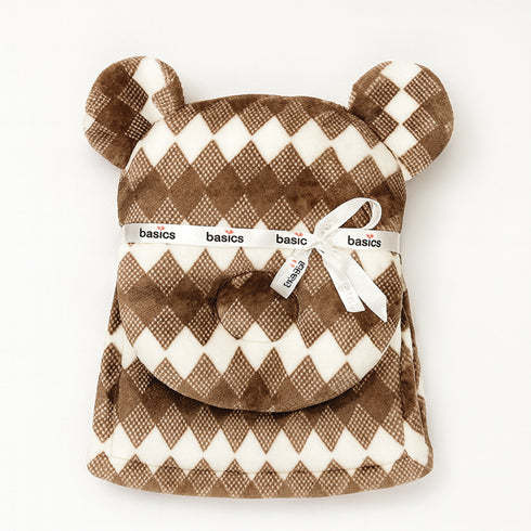 Soft Minky Baby Blanket With Stuffed Head Pillow 17284