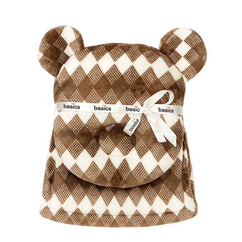 Soft Minky Baby Blanket With Stuffed Head Pillow 17284