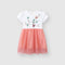 Baby Adorable Floral Embroided Girls' Hot Summer Little Princess Frilled Cotton Net Frock 15634