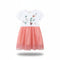 Baby Adorable Floral Embroided Girls' Hot Summer Little Princess Frilled Cotton Net Frock 15634