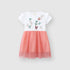 Baby Adorable Floral Embroided Girls' Hot Summer Little Princess Frilled Cotton Net Frock 15634