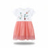 Baby Adorable Floral Embroided Girls' Hot Summer Little Princess Frilled Cotton Net Frock 15634