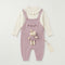 Woolen Baby Girls Dangri Set with Sweater Purple 6–24 Months