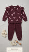 Girls Maroon Cotton Fleece Tracksuit for 2–8 Years
