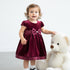 Baby Girls Frilled Velvet Maroon Party Frock 16811