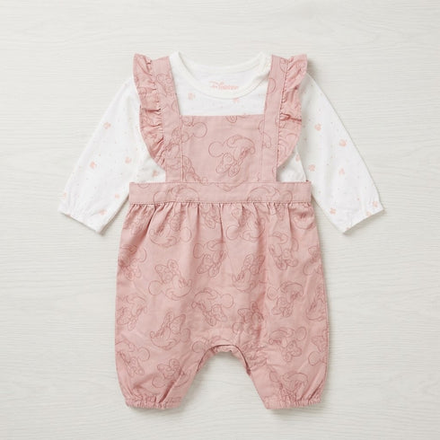 Pink Minnie Cotton Baby Girl Dungaree Suit 0–9 Months