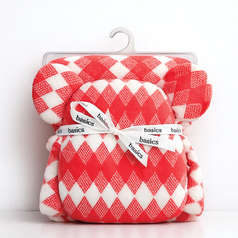 Soft Minky Baby Blanket With Stuffed Head Pillow 17284