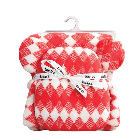 Soft Minky Baby Blanket With Stuffed Head Pillow 17284
