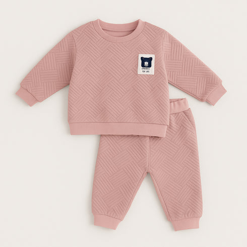 Winter Puffer Fleece 2Pc Suit Set Sweater With Trouser 16710