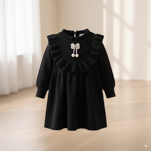 Baby Girls Formal Woolen Frock For Winter 16848