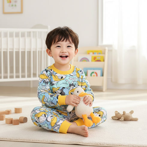 Donald Duck Character Fleece Pajama Suit Full Sleeves T-Shirt & Trouser 16732