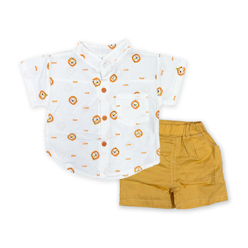 Todd Boys 2Pcs Suit Shirt With Shorts Set 16346