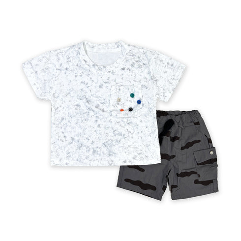 Todd Boys 2Pcs Suit Shirt With Shorts Set 16315