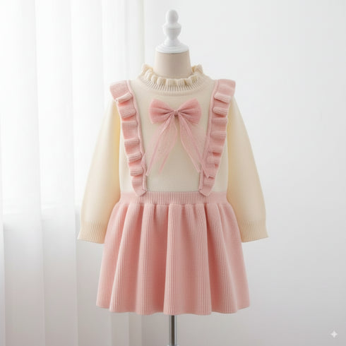 Baby Girls Formal Pink Frock For Winter 16848