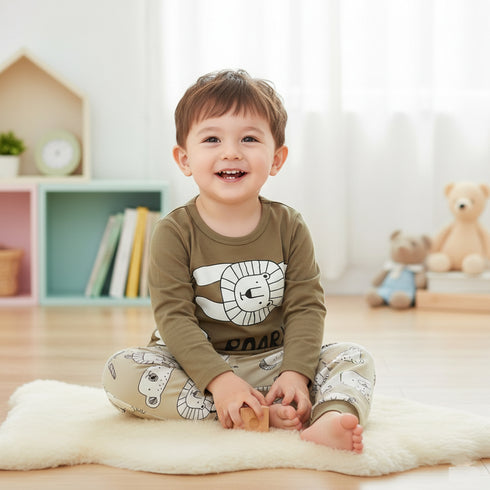 Roar Pajama Suit Full Sleeves T-Shirt & Trouser 16731