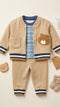 Bear Boys Suits in Brown & Blue Jacket Set