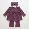Maroon Baby Girl Suits with Top Trouser & Headband 0–24M