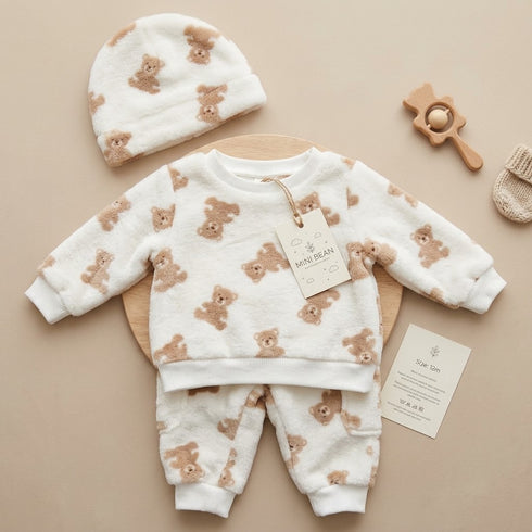 Bear Baby Boys Suits Beige Puffer Set 0–24M