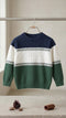 Baby Boys Green White and Navy Woolen Sweater