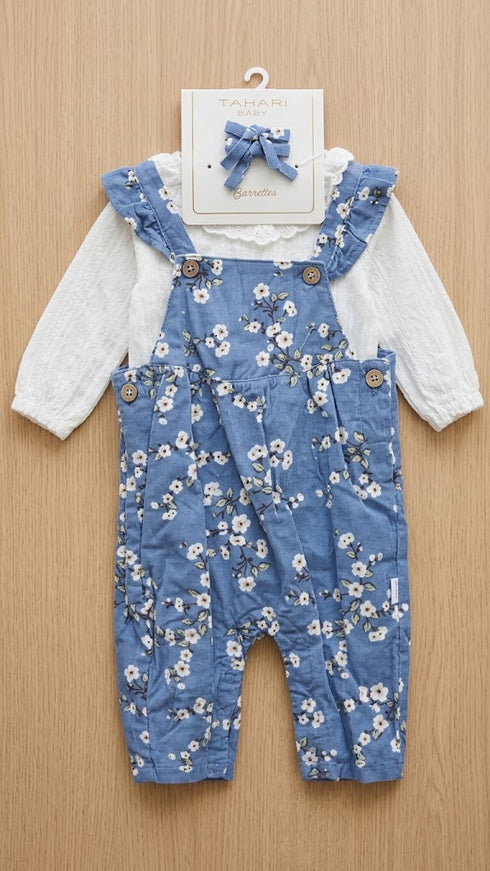 Floral Cotton Baby Girl Dungaree Suit 0–18 Months