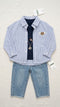 Toddler Boy Clothes Blue Striped Winter Suit with Wool Sando 2–6 Years