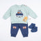 Baby Boys Suits Green & Blue Game Time Set 0–9M