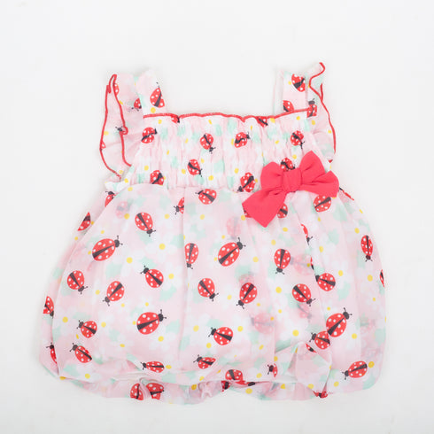 Baby Girls Party Wear Dress Frilled Frock With Trouser 15659