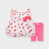 Baby Girls Party Wear Dress Frilled Frock With Trouser 15659