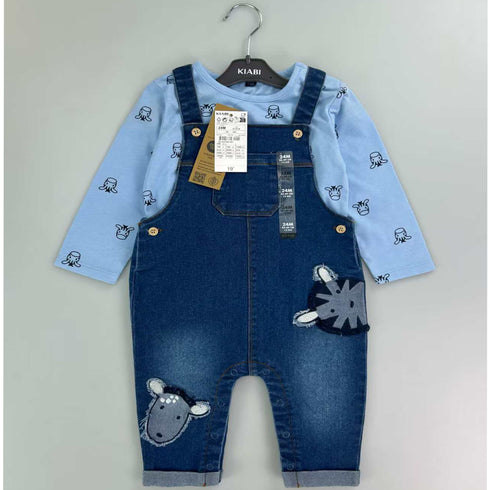 Baby Boys Dangri Suit Shirt With Dungaree 16803