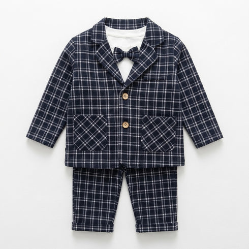 Navy and White Cambridge Check Suit for Toddler Boys 2–6 Years